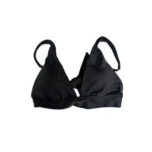 Aerie Swim Bikini Top Size Small Solid Black Tie Back Adjustable Strap NWT